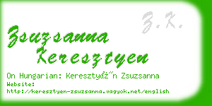 zsuzsanna keresztyen business card